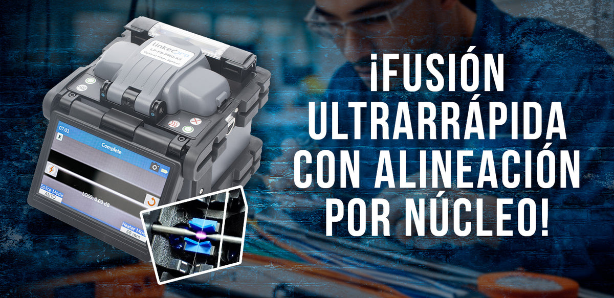 Fusionadora de Fibra Óptica Multimodo y Monomodo / Alineación por Núcleo / 6 Motores para Mejor Precisión en el Empalme / Capacitación Remota Gratuita