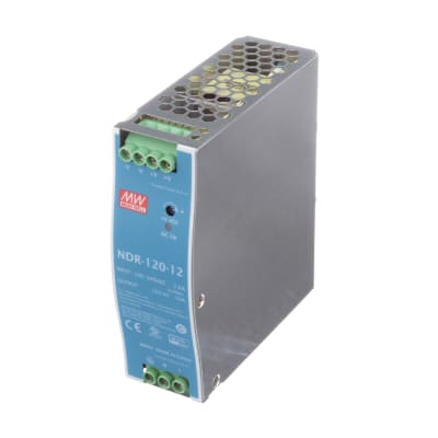 Fuente de poder industrial de 120 W, salida 12 Vcc, entrada 90~264 VCA, para montaje en riel DIN,