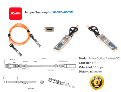Jumper de fibra con MINI-GBIC SFP+ 10GB 3m