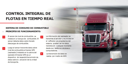 Sensor de combustible (Diesel y Gasolina) para localizador vehicular / Puerto Analógico / RS485 / RS232