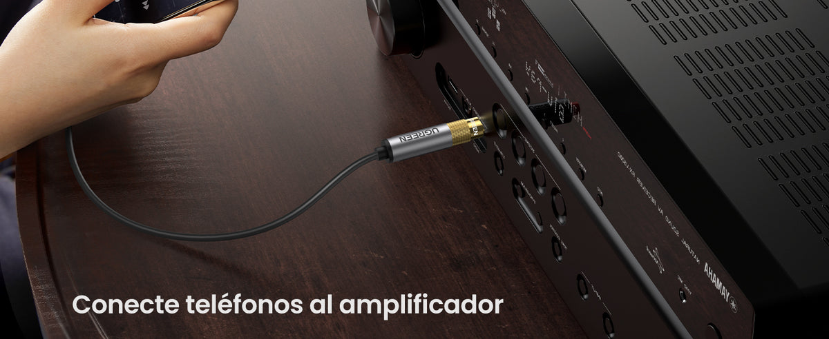 Adaptador (Convertidor) de Audio 3.5mm Hembra a 6.5mm Macho / Plug & Play / Superficie de Rosca Antideslizante / Calidad de sonido sin pérdidas