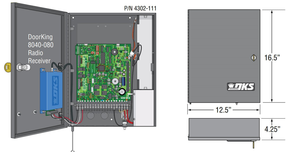 Cuadro de Mando Para Operadores Abatibles Doorking 6006-380 / Soporta Respaldo de Baterias