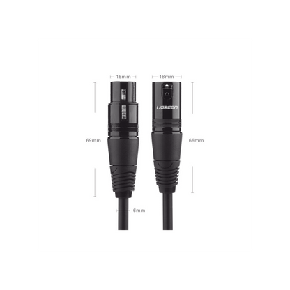 Cable para Micrófono XLR Tipo Canon Macho a Hembra | 5 Metros Plug & Play | Anti interferencias | Triple Blindaje | Alta Calidad | Color Negro