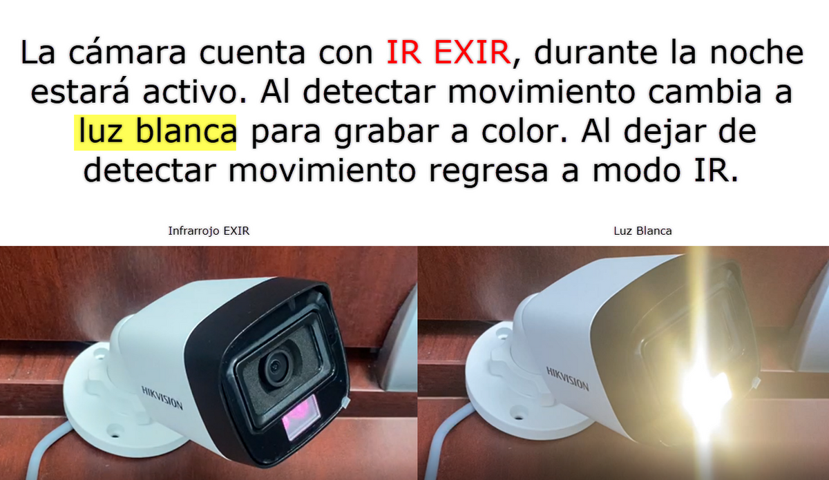 [Dual Light + ColorVu] Bala TURBOHD 3K (5 Megapixel) / Lente 2.8 mm / 60 mts IR + 60 mts Luz Blanca / Gran Angular 104.9° / Exterior IP67 / Micrófono