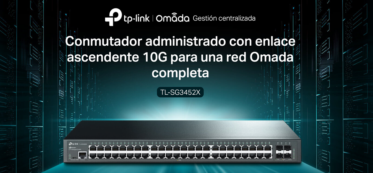 Switch Omada SDN Administrable / 48 puertos Gigabit y 4 puertos SFP+ / Funciones sFlow, QinQ y QoS / Administración centralizada OMADA