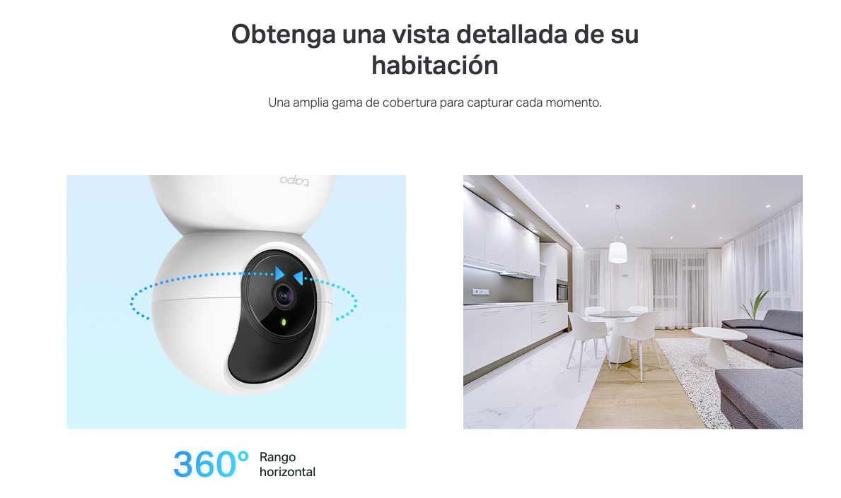 KIT Cámaras de Seguridad Wi-Fi Pan/Tilt, 2K Definition, Visión Nocturna 30 pies, 360° Horizontal, 114° Vertical, Detección de Movimiento, Audio