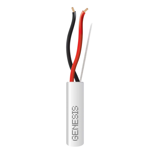 Bobina de 305 m (1000 ft) / Cable para Alarma 2x18 AWG / Riser / Blanco