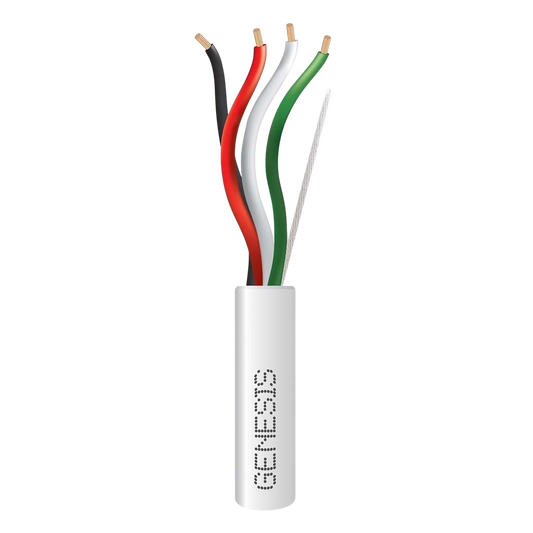 Bobina de 152 m (500 ft) / Cable para Alarma 4x18 AWG / Riser / Blanco