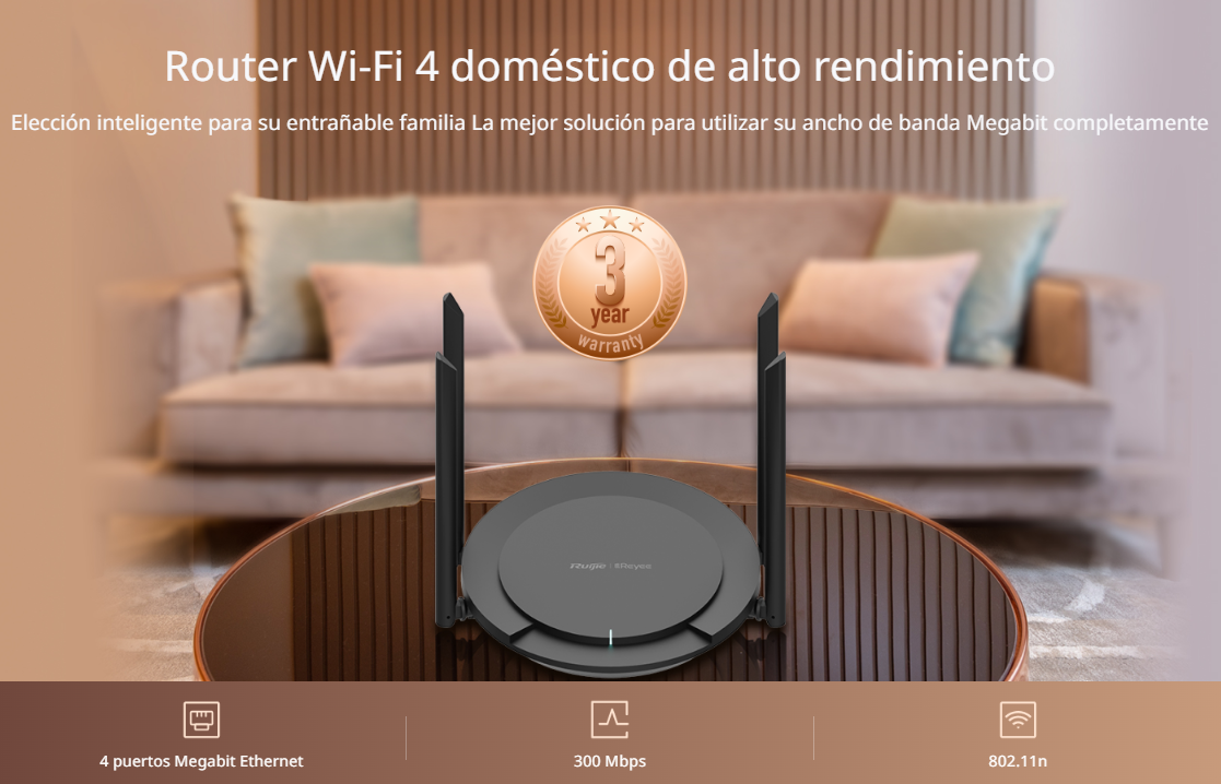 Home Router Inalámbrico Wi-Fi 4 para Soluciones WISP, Administración Remota para Control de Usuarios y Anchos de Banda.