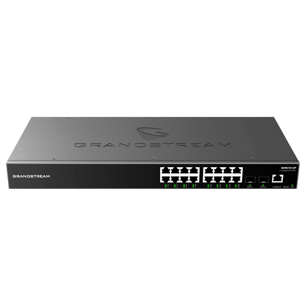 Switch Gigabit Administrable / 16 puertos 10/100/1000 Mbps + 4 Puertos SFP Uplink / Compatible con GWN Cloud.