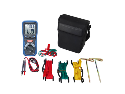 KIT de Medidor de Resistencia a Tierra Digital ( Terrómetro ), a 3 hilos CAT III / 1000 V.
