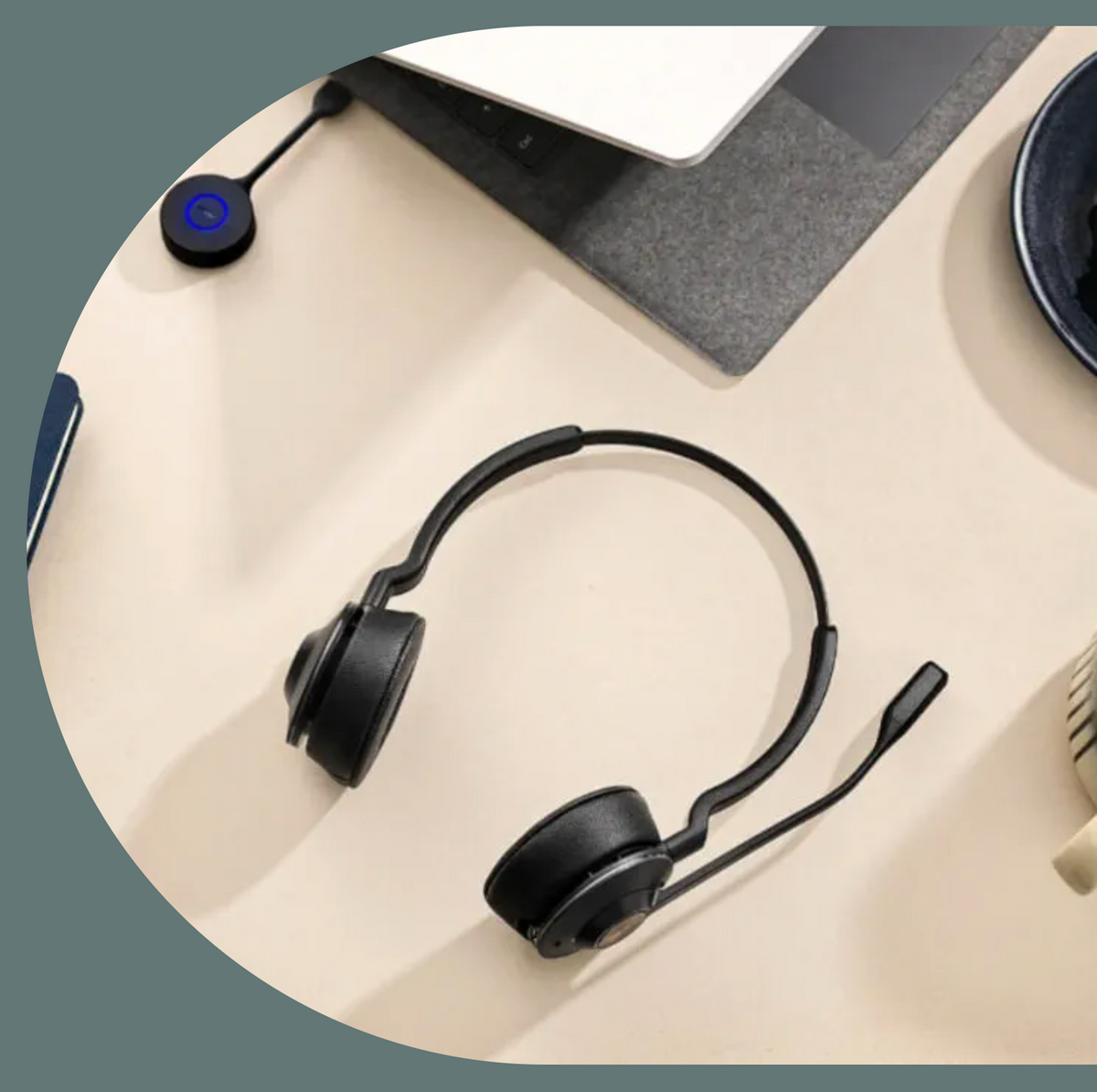 Diadema / Auricular Jabra Engage 55 Stereo / DECT USB-A / Cancelación Activa de Ruido / 150m Alcance (9559-450-125)