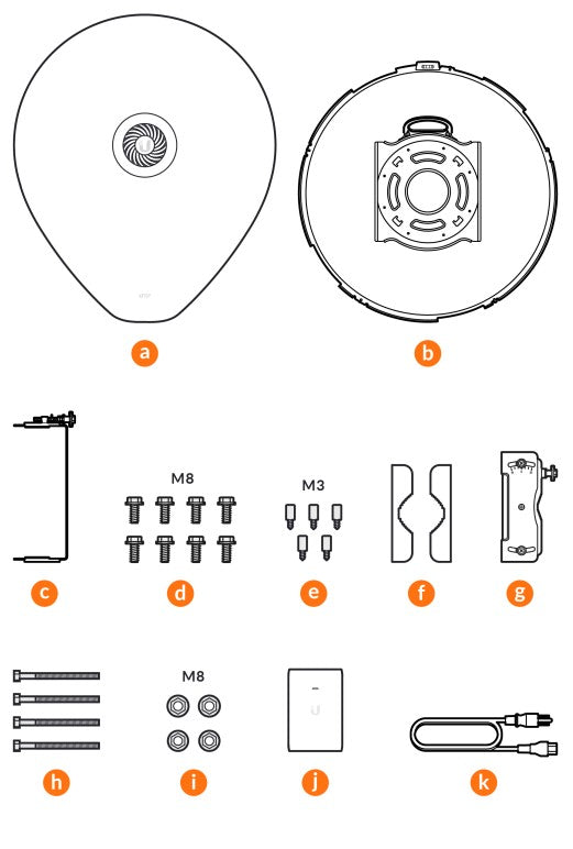 Radio Backhaul UISP Airfiber 60 XR para PTP en 60 Ghz, hasta 5.4 Gbps, radio redundante en 5 Ghz, SFP+ 10G, con GPS y Bluetooth, hasta 15 Km