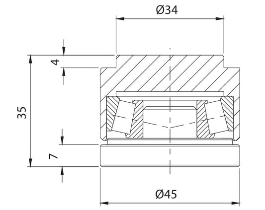 87P -Tejuelo Pequeño Para Puertas Batientes de Hasta 200 Kg