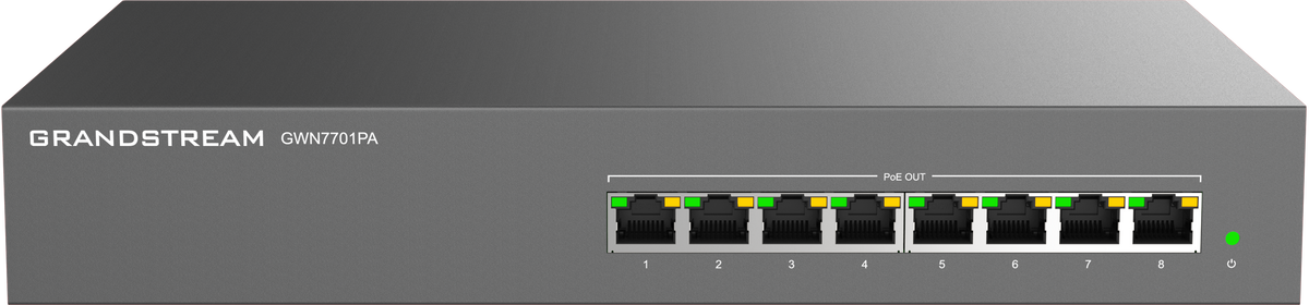 Switch PoE+ Gigabit No Administrable / 8 puertos 10/100/1000 Mbps / 8 puertos PoE+ / hasta 145W
