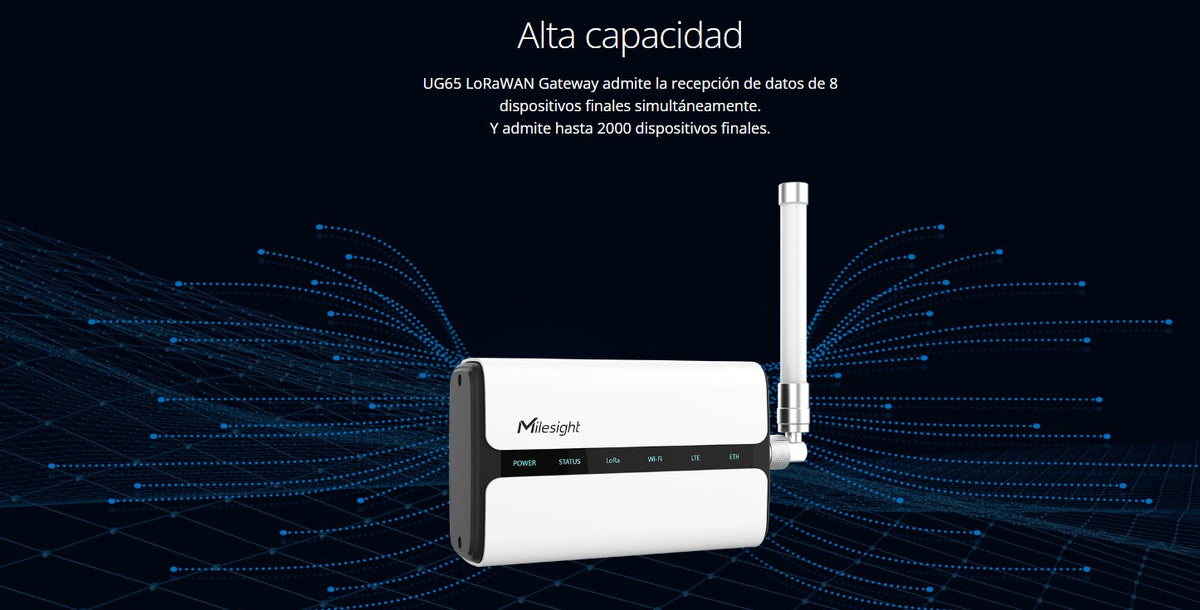 Gateway LoRaWAN Semi-Industrial / 8 Canales / IP65 / Cobertura 2 km Urbana / PoE / CPU Quad-Core / para BMS con BACnet y Modbus