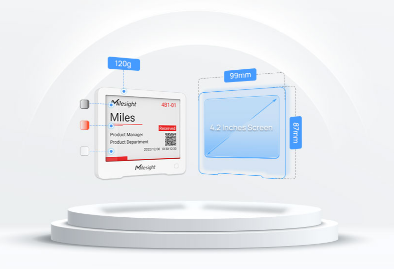 Display E-Ink LoRaWAN / Pantalla de Tinta Electrónica 4.2 Pulgadas / Oficina Inteligente y Señalización Digital / para BMS y Edificios Inteligentes