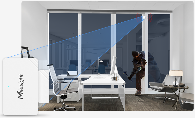 Sensor de Contacto Magnético LoRaWAN / Detección de Apertura de Puertas y Ventanas / BMS y Seguridad / Batería de Larga Duración