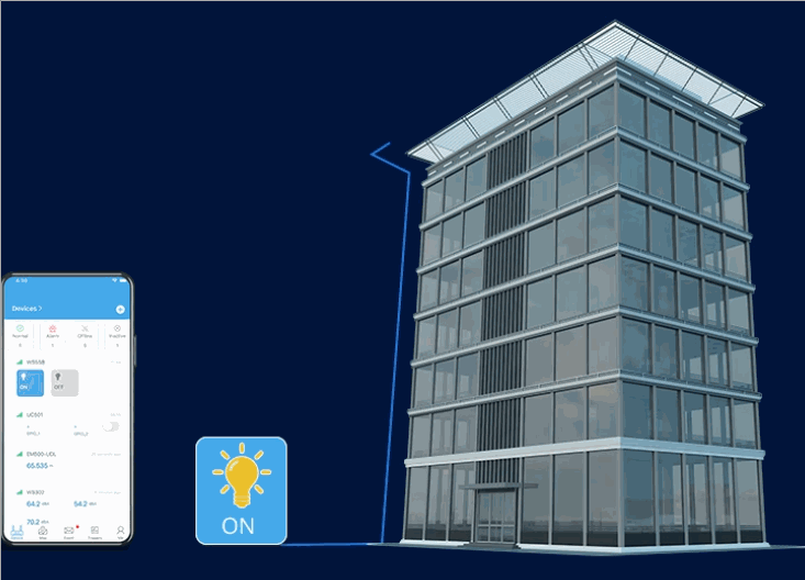 Controlador Inteligente de Iluminación LoRaWAN / 8 Circuitos / Medición de Energía / D2D Sin Gateway / Programación Automática