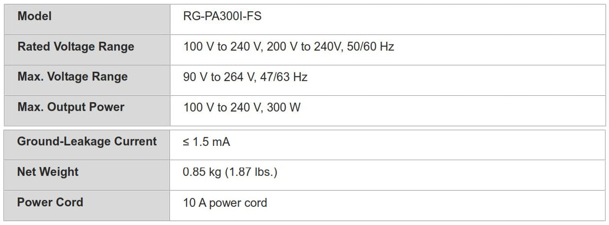 RG-PA300I-FS Fuente de Poder 300W para RG-NBS7003