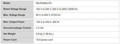 RG-PA460I-FS Fuente de Poder 460W para RG-NBS7003