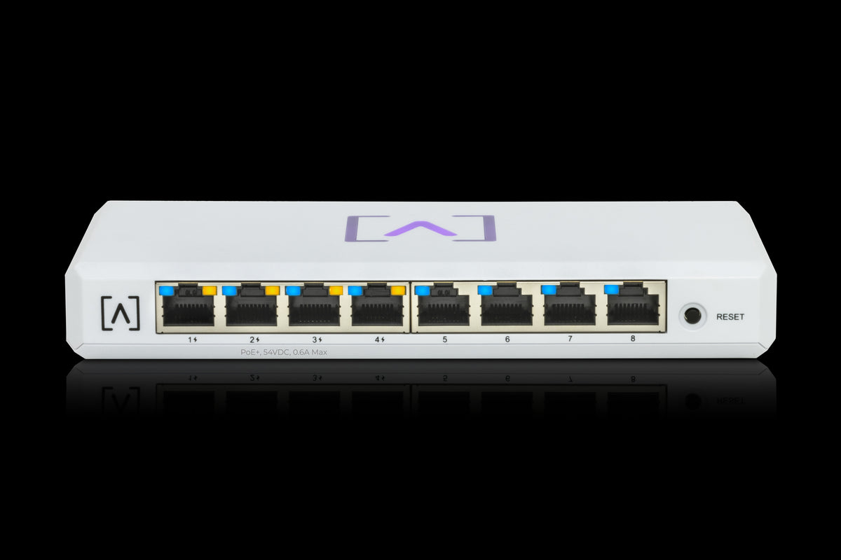 Switch Gigabit PoE+ Administrable / 8 puertos 10/100/1000 Mbps (4 de ellos PoE+ 802.3af/at) / Hasta 60W / Administración nube gratuita / Presupuesto
