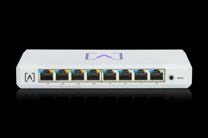 Switch Gigabit PoE+ Administrable / 8 puertos 10/100/1000 Mbps (4 de ellos PoE+ 802.3af/at) / Hasta 60W / Administración nube gratuita / Presupuesto