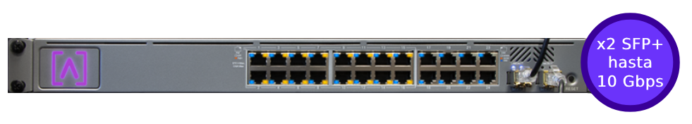 Switch Gigabit PoE+ Administrable / 24 puertos 10/100/1000 Mbps (16 de ellos POE+) + 2 Puertos SFP Uplink / Hasta 240W / Alta LabsCloud.