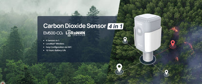 Sensor Industrial LoRaWAN para Monitoreo de CO2, Temperatura, Humedad y Presión / Batería 10 Años / IP67 / para BMS y Edificios Inteligentes