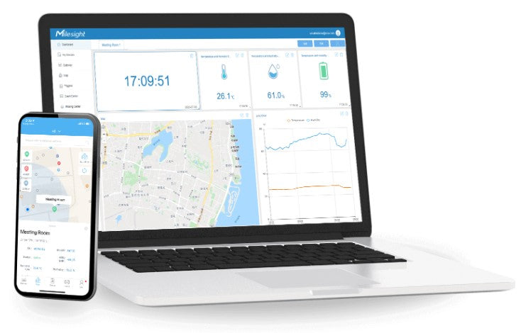 Sensor Industrial LoRaWAN para Monitoreo de CO2, Temperatura, Humedad y Presión / Batería 10 Años / IP67 / para BMS y Edificios Inteligentes