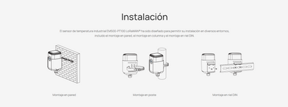 Sensor Industrial de Temperatura con Sonda PT100 y LoRaWAN (Hasta 200°C) / para BMS y Procesos Industriales