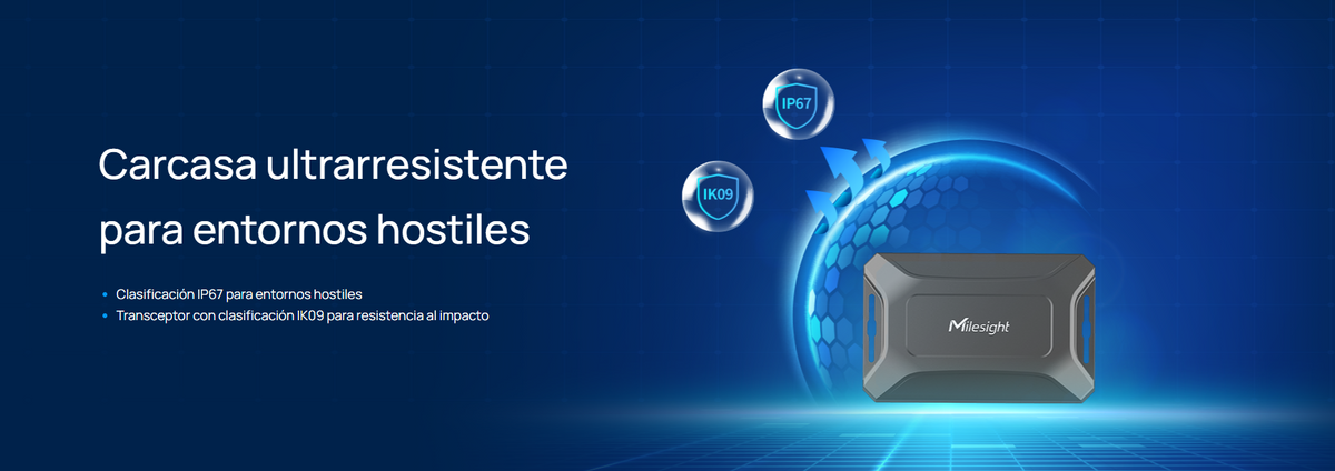 Localizador LoRaWAN para Activos y Vehículos / GNSS + Wi-Fi / Batería hasta 15 Años / Sin SIM ni Datos / para Flotillas y Gestión de Activos