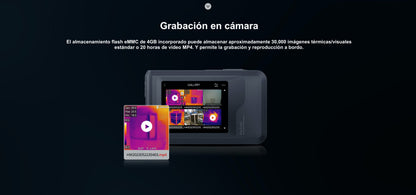 POCKET-E - Cámara Termográfica Portátil Lente Térmico 1.35 mm (96 x 96) pixeles / Lente Optico (640 × 480) / WiFi / IP54 / Memoria interna 4 Gb
