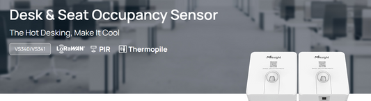 Sensor de Ocupación de Escritorios LoRaWAN / Detección PIR / 5 Cubiertas Ajustables / Batería 5 Años