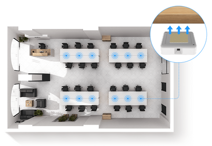 Sensor de Ocupación de Escritorios LoRaWAN / Detección PIR / 5 Cubiertas Ajustables / Batería 5 Años