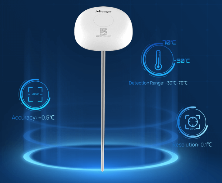 Sensor de Temperatura con Varilla Metálica para Monitoreo en Líquidos y Sólidos con LoRaWAN