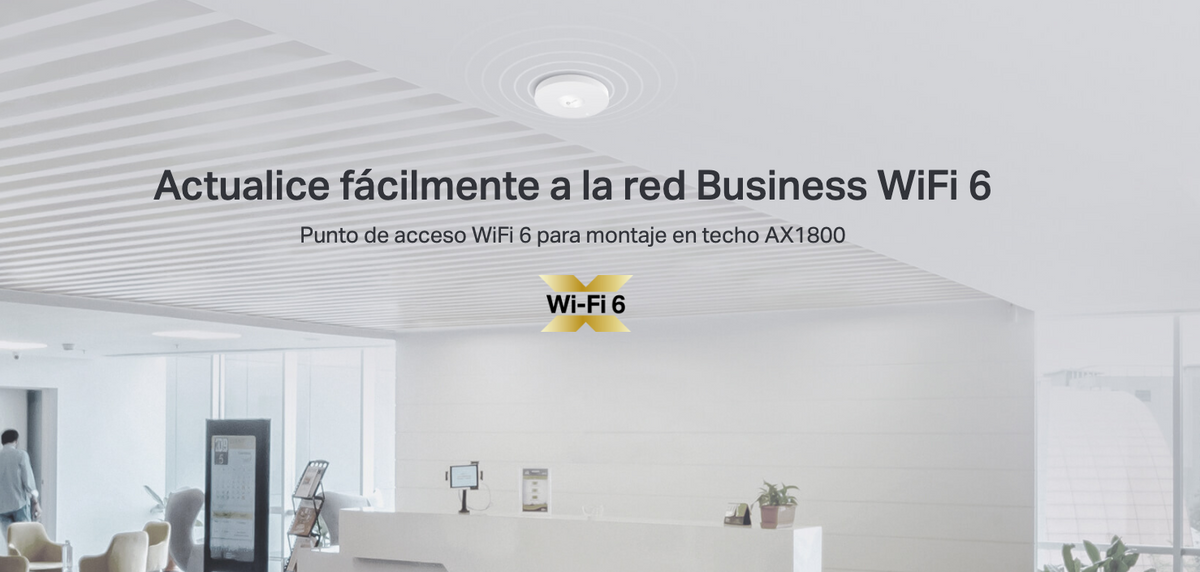 Punto de Acceso Omada / Wi-Fi 6 AX1800 MU-MIMO 2x2 / Mesh Omada / Alta Densidad de Usuarios / Configuración por Controlador o Stand-Alone / Para