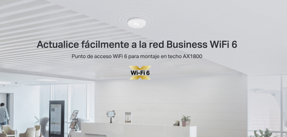 Punto de Acceso Omada / Wi-Fi 6 AX1800 MU-MIMO 2x2 / Mesh Omada / Alta Densidad de Usuarios / Configuración por Controlador o Stand-Alone / Para