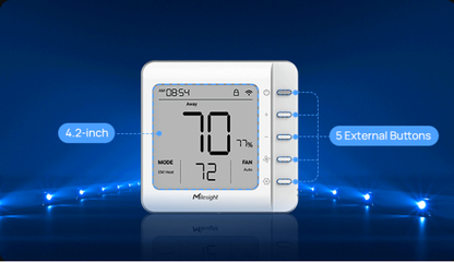 Termostato Inteligente LoRaWAN para HVAC / 4 Etapas Calefacción + 2 Refrigeración / Compatible con Bombas de Calor y Calderas / Control Inalámbrico
