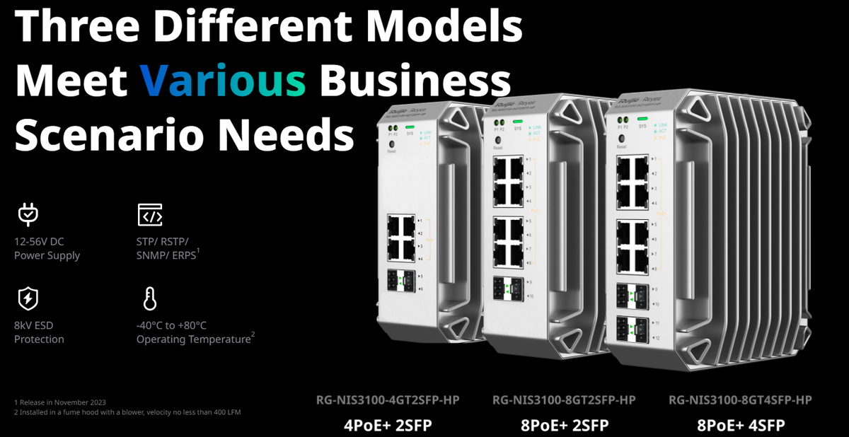 Switch Industrial PoE, Ideal para temperaturas Extremas y protección contra descargas, 8 puertos Gigabit PoE 802.3af/at + 2 SFP para fibra 1Gb