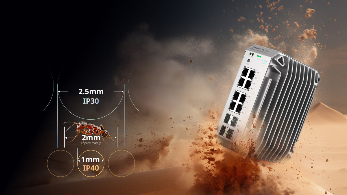 Switch Industrial PoE, Ideal para temperaturas Extremas y protección contra descargas, 8 puertos Gigabit PoE 802.3af/at + 2 SFP para fibra 1Gb