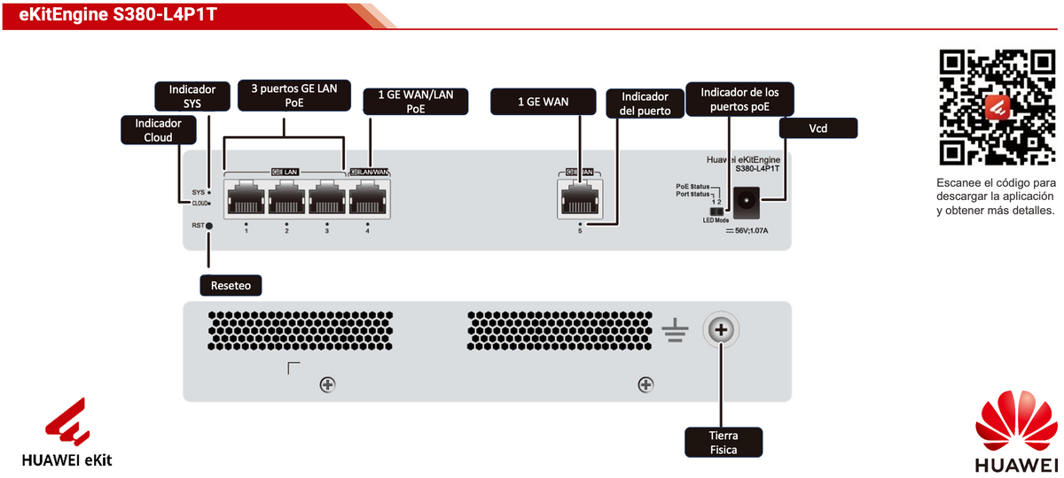 Router Multi-Servicio / 1 puerto 10/100/1000 Mbps(WAN) / 4 puertos 10/100/1000 Mbps(LAN) PoE+ (802.3af/at) / 50W / Rendimiento 1 Gbps / Controla