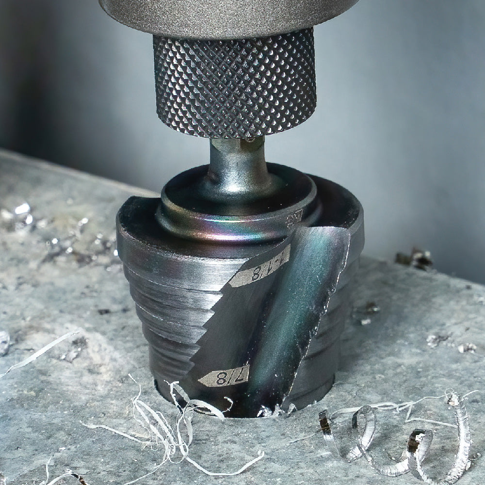 Broca Escalonada 12 en 1, de Liberación Rápida, Acanaladura en Espiral, produce Agujeros de 2-3 cm e Intermedios. 10x más Durable