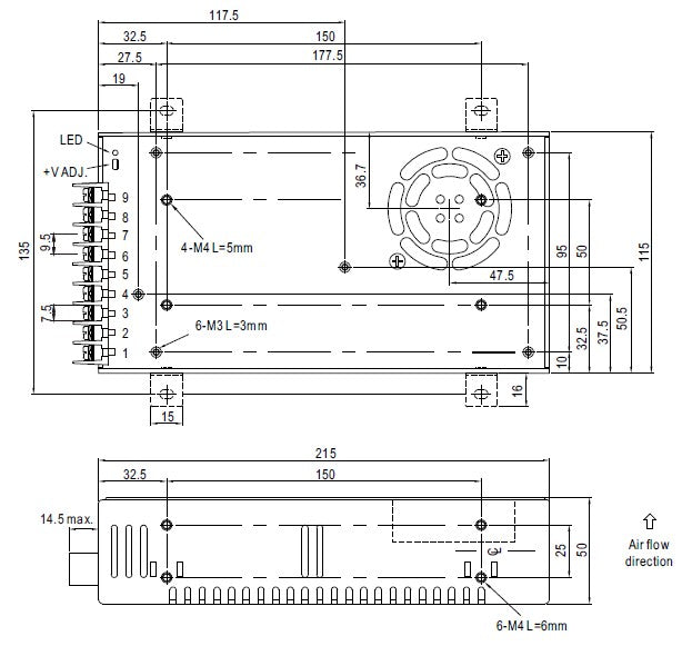 Convertidor Industrial de CD a CD / 19 a 36 Vcc de entrada / 12 Vcc 27.5 A de salida