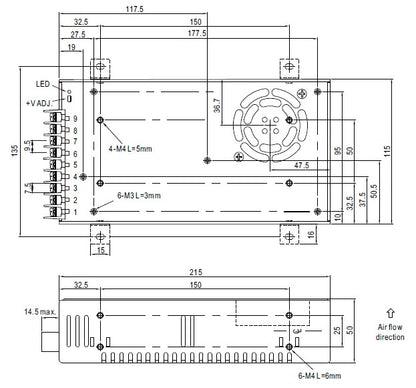 Convertidor Industrial de CD a CD / 19 a 36 Vcc de entrada / 12 Vcc 27.5 A de salida