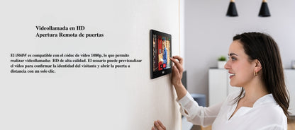 Monitor Audio/Video IP/SIP para interior, Wi-Fi, pantalla táctil de 7", Apertura remota