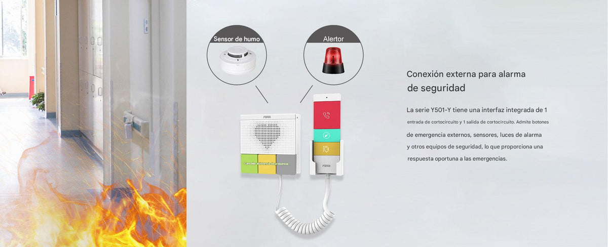 Intercomunicador SIP Wi-Fi para Hospital/Asilos, 6 botones, antibacterial, 1 Relevador integrado
