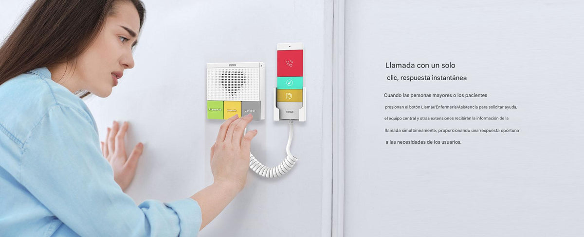 Intercomunicador SIP Wi-Fi para Hospital/Asilos, 6 botones, antibacterial, 1 Relevador integrado