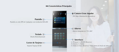Videoportero SIP con Reconocimiento Facial / Cámara 2MP con Lente Dual / Pantalla IPS 4" / 2 Relevadores / Teclado Numérico Iluminado / IP66 IK07