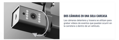 Cámara Dashcam, con evidencia fotográfica y grabación con almacenamiento en memoria, Visión Día y Noche, Compatible con FMC125 y FMC650
